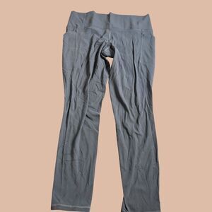 Athleta Salutation Stash Tight Women's Large Blue Pockets Active Yoga Gym